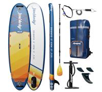 Aquaplanet MAX 10’6” Inflatable Paddle Board Package for Adults & Beginners, Stable All Round SUP for Easy Cruising & First Time Paddlers, Complete Kit with Paddle Pump & Bag - Sunrise