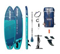 Aquaplanet PACE 10’6” Inflatable Paddle Board Package for Adults & Beginners, Stable All Round SUP for Easy Cruising & First Time Paddlers, Complete Kit with Paddle Pump & Bag - Lagoon