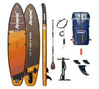 Aquaplanet PACE 11’8” Inflatable Paddle Board Package for Adults, 15 cm Thick, Stable All Round SUP with Fast Glide, Complete Kit with Carbon Paddle, Pump & Backpack - Ember