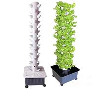 Aquaponics Growing Kit, Hydroponics Vertical Tower with Pump Timer for Leafy Vegetables, Complete Hydroponic Grow Kit for Indoor Gardening