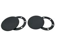 AquaPort Twin Pack - Black with Carbon Fibre Pattern Feeding Portal for Mesh Aquarium Lids - Reef Safe - 50mm Opening - Easy Access Fish Feeder - Fits D-D Style Covers