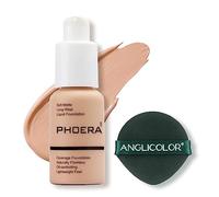 Aquapurity Phoera® Full Coverage Foundation Soft Matte Oil Control Concealer 30ml Flawless Cream Smooth Long Lasting (103 WARM PEACH)