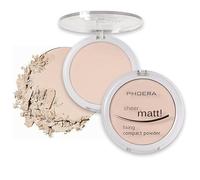 AQUAPURITY - PHOERA Sheer Matte Fixing Powder Makeup Base Fixer Setting Powder Foundation Fixing Compact Pressed Powder Long Lasting Make Up Fixer Skin Vitamin E Beauty Blender (201 Translucent)