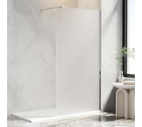 AQUARA 1000 x 1900mm Shower Screen, Walk-in Shower Glass Panel with Support Bar - Reversible. Chrome Wet Room Shower Screen with 8mm Easy Clean Frosted Toughened Glass