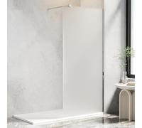 AQUARA 900 x 1900mm Shower Screen, Walk-in Shower Glass Panel with Support Bar - Reversible. Chrome Wet Room Shower Screen with 8mm Easy Clean Frosted Toughened Glass