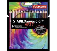 STABILO aquacolor - Aquarellable Colouring Pencil - ARTY - Pack of 24 - Assorted Colours