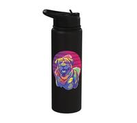 Aquarelle Watercolor Rottweiler Funny Dog, Doglover Stainless Steel Insulated Water Bottle