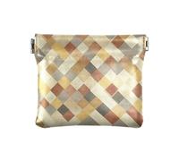 Aquares White Pink Blue Women's Leather Coin Change Purse Fancy Organizing Pouches for Men Women Travel, Yellow Chromatic Jigsaw, One Size, Modern