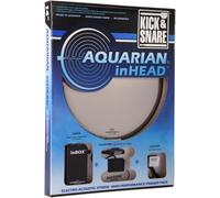 Aquarian 14IHPK Electro-Acoustic Drum Trigger Pack | inHEAD Hybrid Snare Drumhead, KickZONE Bass Drum Trigger, RimSHOT Trigger & inBOX Signal Processor