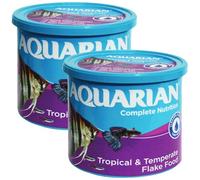 AQUARIAN Complete Nutrition, Aquarium Tropical Fish Food, Flakes, 200 g Container (pack of 2)