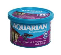 AQUARIAN Complete Nutrition, Aquarium Tropical & Temperate Fish Food Flakes, 50g Container