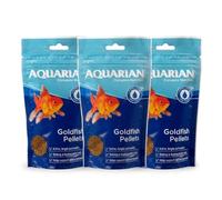 Aquarian Complete Nutrition Goldfish Food Pellets - 3-Pack, 100g Each, Ideal for Small Pond Fish