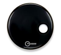 Aquarian Drumheads SMPTCC16BBK Offset Ported Bass 16-inch Bass Drum Head, gloss black