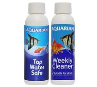 Aquarian Freshwater & Saltwater Fish Tank Water Conditioners: Weekly Cleaner & Tap Water Safe (118 ml Each)
