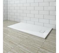 Aquariss 1600 x 800 mm Slate Effect SMC Shower Base Tray Slimline White | Bathroom Shower Tray, Anti Slip Rectangular Shower Base, for Wet Room Shower Doors Enclosure Cubicle