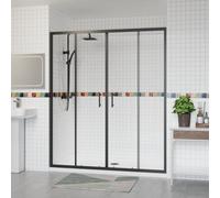 Aquariss 1600x1900mm Sliding Shower Enclosure Black