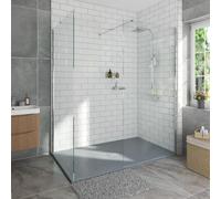 Aquariss 1600x900mm Chrome Walk in Shower Enclosure 1000mm+900mm and Tray