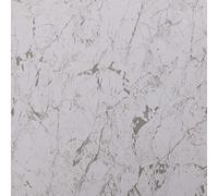 Aquariss 2PCS PVC Wall Panel 1m Wide x 2.4m Long x 10mm Thick Large Bathroom Wet Wall Cladding Shower Panel Gloss White Marble