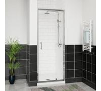Aquariss 760mm Chrome Pivot Alloy Hinge Shower Door Enclosure