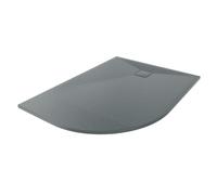 Aquariss Anthracite LH Offset Quadrant Shower Tray 1200 x 900mm with Waste | SMC Slate Effect Anti Slip, Walk In Shower Base Tray, for Bathroom Shower Door Enclosure Cubicle Wetroom, Easy Installation