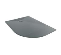 Aquariss Anthracite RH Offset Quadrant Shower Tray 1200 x 900mm with Waste | SMC Slate Effect Anti Slip, Walk In Shower Base Tray, for Bathroom Shower Door Enclosure Cubicle Wetroom, Easy Installation