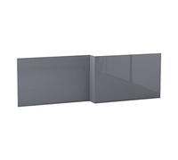 Aquariss L Shape Gloss Grey 1700mm Wood Shower Bath Front Panel | Painted, Moisture Resistant, Adjustable Height
