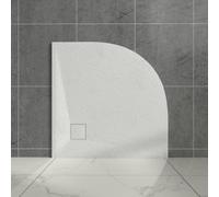Aquariss Quadrant 800 x 800 mm White Shower Tray Slate Effect with Waste | SMC Slip-Resistant Shower Cubicle Base, for Bathroom Shower Enclosures Wetroom, Easy Installation, Ultra-Low Profile