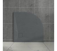 Aquariss Quadrant 900 x 900 mm Anthracite SMC Shower Tray with Waste | Slate Effect, Slip-Resistant Shower Cubicle Base, for Bathroom Shower Enclosures Wetroom, Ultra-Low Profile