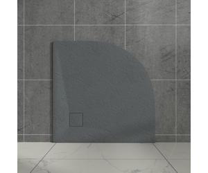 Aquariss Quadrant 900 x 900 mm Anthracite SMC Shower Tray with Waste | Slate Effect, Slip-Resistant Shower Cubicle Base, for Bathroom Shower Enclosures Wetroom, Ultra-Low Profile