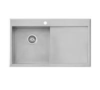 Aquariss Single Bowl Stainless Steel Inset Kitchen Sink Right Hand Drainer 860x510mm