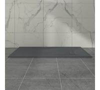 Aquariss SMC 1700 x 800 mm Rectangular Wetroom Shower Base Tray Anthracite | Slate Effect Shower Tray with Slip Resistance, for Bathroom Shower Door Enclosure, Walk In Shower Base, Low Profile