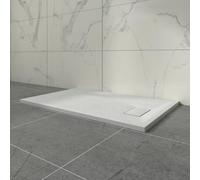 Aquariss SMC Anti Slip 1000 x 700 mm Rectangular Wetroom Shower Tray White | Slate Effect Shower Enclosure Tray, for Bathroom Shower Door Enclosure, Walk In Shower Base, Slimline