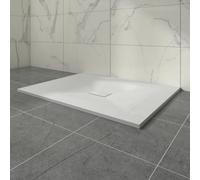 Aquariss SMC Anti Slip 1300 x 1000 mm Rectangular Wetroom Shower Tray White | Slate Effect Shower Enclosure Tray, for Bathroom Shower Door Enclosure, Walk In Shower Base, Slimline