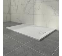 Aquariss SMC Anti Slip 1400 x 900 mm Rectangular Wetroom Shower Tray White | Slate Effect Shower Enclosure Tray, for Bathroom Shower Door Enclosure, Walk In Shower Base, Slimline