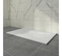 Aquariss SMC Anti Slip 1500 x 1000 mm Rectangular Wetroom Shower Tray White | Slate Effect Shower Enclosure Tray, for Bathroom Shower Door Enclosure, Walk In Shower Base, Slimline