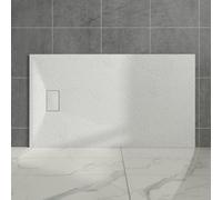 Aquariss SMC Anti Slip 1500 x 900 mm Rectangular Wetroom Shower Tray White | Slate Effect Shower Enclosure Tray, for Bathroom Shower Door Enclosure, Walk In Shower Base, Slimline