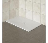 Aquariss SMC Rectangular 1500 x 1000 mm Anti Slip Shower Base Tray White | Slate Effect Shower Tray, Slimline, Bathroom Wet Room Shower Cubicle Base, for Walk In Shower Door, Durable