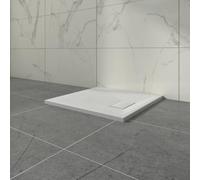 Aquariss SMC Slate Effect 700 x 700 mm Square Wetroom Shower Base White | Shower Tray with Slip Resistance, for Bathroom Shower Door Enclosure, Walk In Shower Base, Slimline