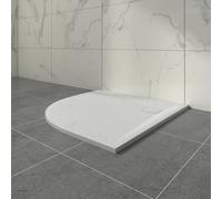 Aquariss SMC Slate Effect 800 x 800 mm Quadrant Wetroom Shower Tray White | Shower Base Tray with Slip Resistance, for Bathroom Shower Door Enclosure, Walk In Shower Base, Slimline