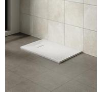 Aquariss SMC Slate Effect Rectangular 1000 x 700 mm Shower Base Tray White | Slimline Anti Slip Shower Tray, Bathroom Wet Room Shower Cubicle Base, for Walk In Shower Door, Durable