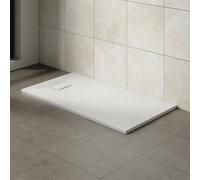 Aquariss SMC Slate Effect Rectangular 1500 x 800 mm Shower Base Tray White | Slimline Anti Slip Shower Tray, Bathroom Wet Room Shower Cubicle Base, for Walk In Shower Door, Durable