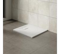 Aquariss SMC Slate Effect Rectangular 900 x 800 mm Shower Base Tray White | Slimline Anti Slip Shower Tray, Bathroom Wet Room Shower Cubicle Base, for Walk In Shower Door, Durable