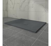 Aquariss SMC Slate Effect Shower Enclosure Tray 1300x1000mm Rectangular Wetroom Shower Base Anthracite
