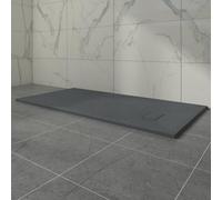 Aquariss SMC Slate Effect Shower Enclosure Tray 1800x900mm Rectangular Wetroom Shower Base Anthracite