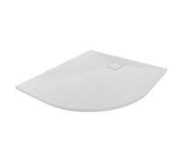 Aquariss White SMC LH Offset Quadrant Shower Base 1000 x 900mm with Waste | Slimline Slate Effect Anti Slip, Walk In Shower Tray, for Bathroom Shower Door Enclosure Cubicle Wetroom, Easy Installation