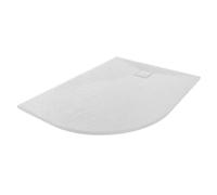 Aquariss White SMC LH Offset Quadrant Shower Base 1200 x 900mm with Waste | Slimline Slate Effect Anti Slip, Walk In Shower Tray, for Bathroom Shower Door Enclosure Cubicle Wetroom, Easy Installation