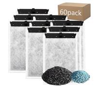 Aquarium 60 Pack Medium Filter Cartridges with Zeolite, Compatible with Whisper Filters 10i, IQ10, PF10 Power Filters