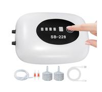 Aquarium Air Pump - 2 Outlet Silent Aerator, Quiet Aquarium Oxygen Pump with Energy Efficient Design, Ideal for Pond Fountain Hydroponics Saltwater Live Plants Water Use Outdoor Indoor