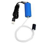 Aquarium Air Pump Mini USB Fish Tank Oxygen Air Pump Portable Ultra Silent Air Aerator Pump Energy Saving Oxygen Bubbler with Air Stone and Single Outlet Silicone Tube 1W (Sky Blue)