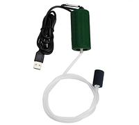 Aquarium Air Pump Mini USB Fish Tank Oxygen Air Pump Portable Ultra Silent Air Aerator Pump Energy Saving Oxygen Bubbler with Air Stone and Single Outlet Silicone Tube 1W (Dark Green)
